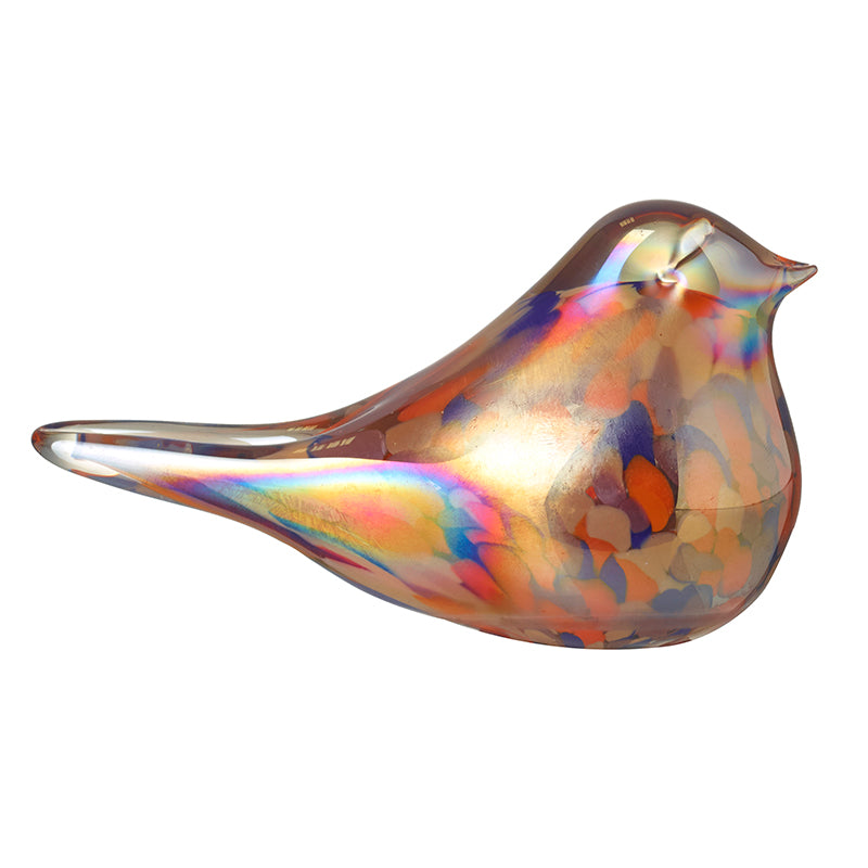 Multi Colour Glass Sitting Bird