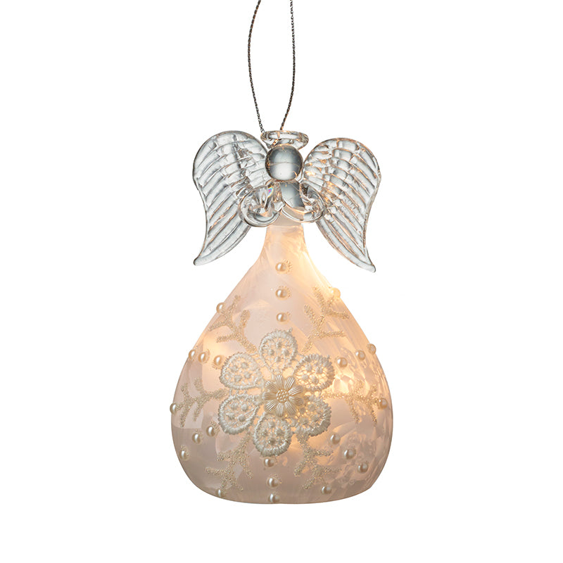 Glass Light Up Praying Angel