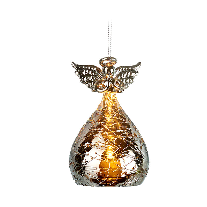 Silver Glass Light Up Angel