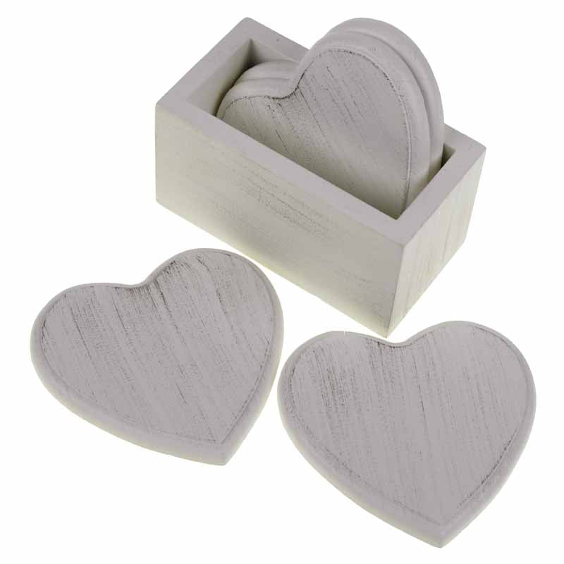 Heart Coaster 4 Set In Holder