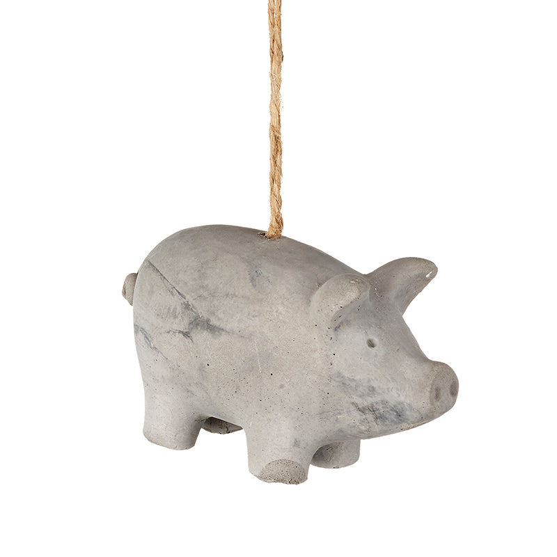Grey Hanging Cement Pig