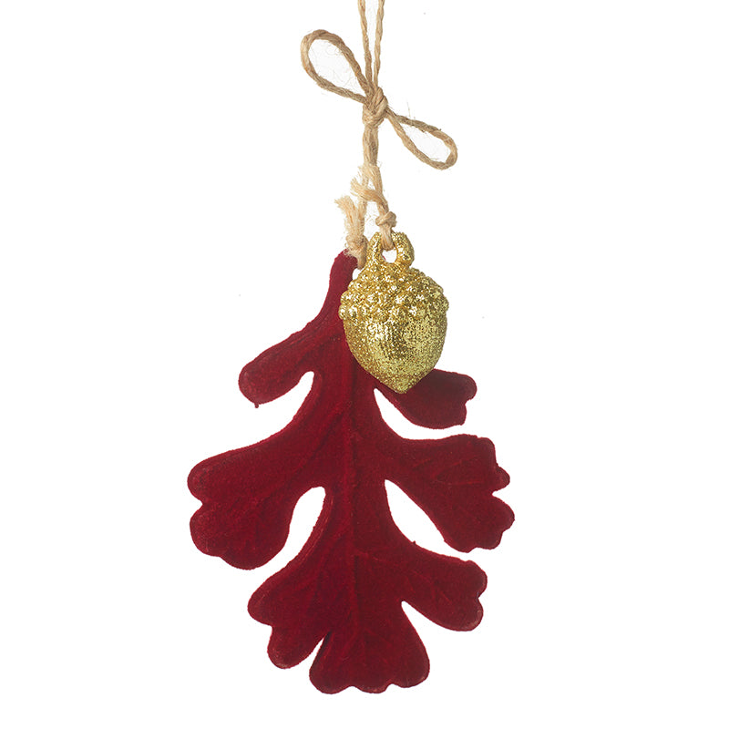 Resin Red Velvet Hanging Leaf