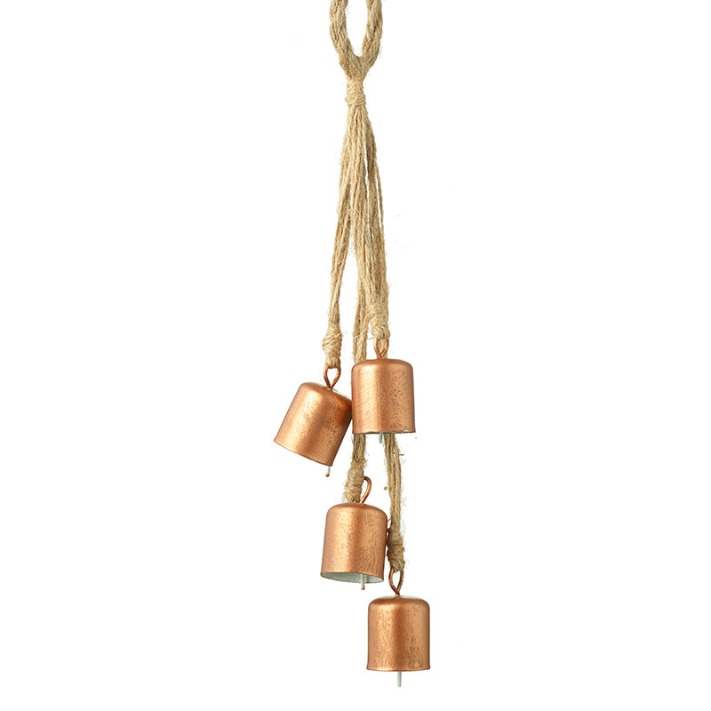 Bronze Bells On Rope Garland Hanger