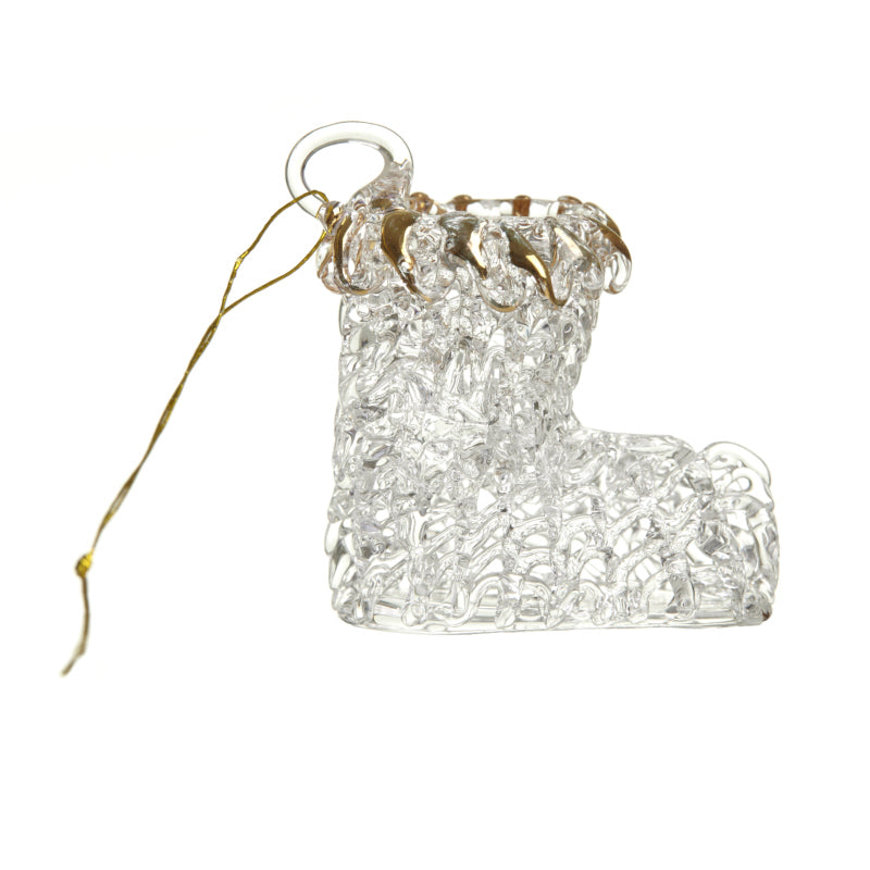 Hanging Glass Xmas Stocking