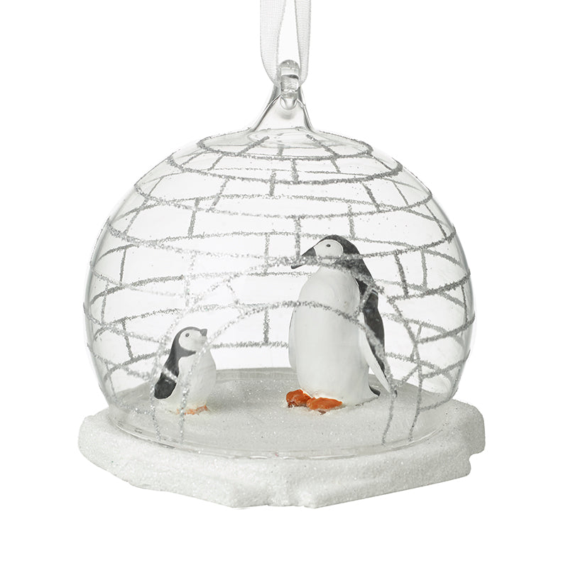 Glass Cloche With Penguins
