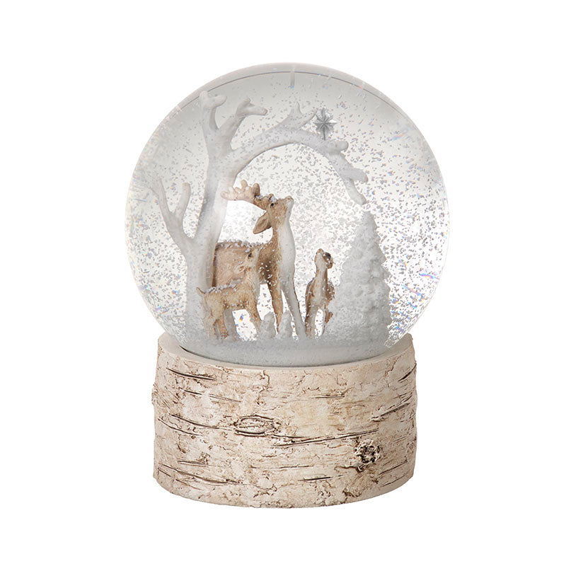Deers W/Bethlehem Star Snow Globe