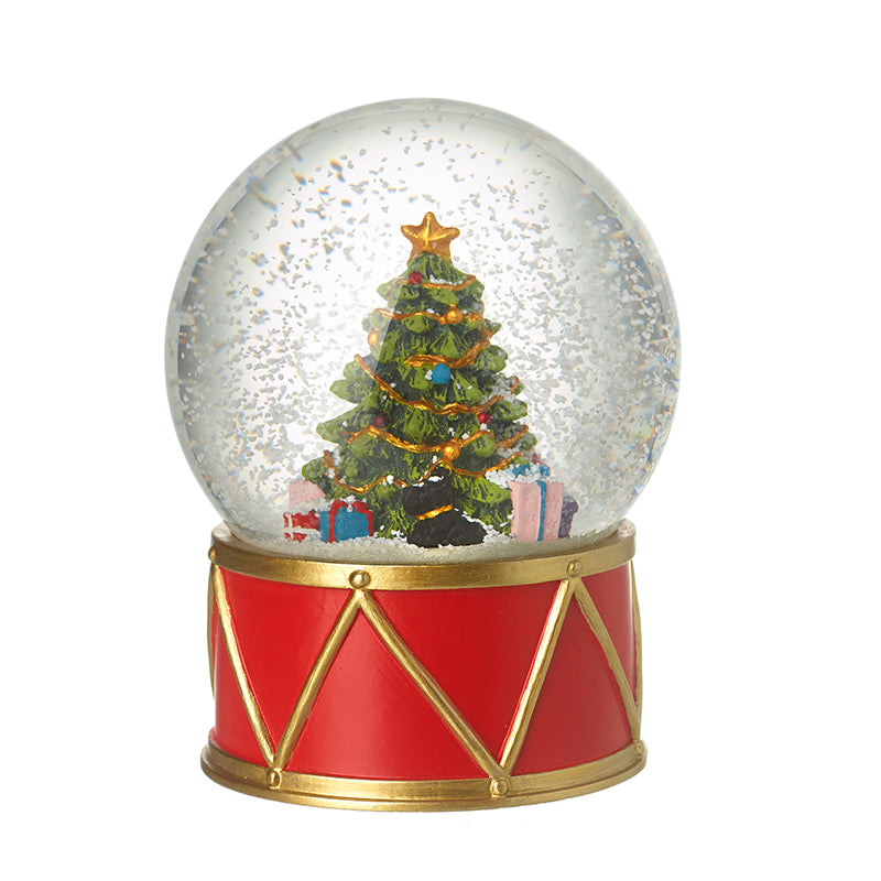 Christmas Tree Snowglobe On Drum Base