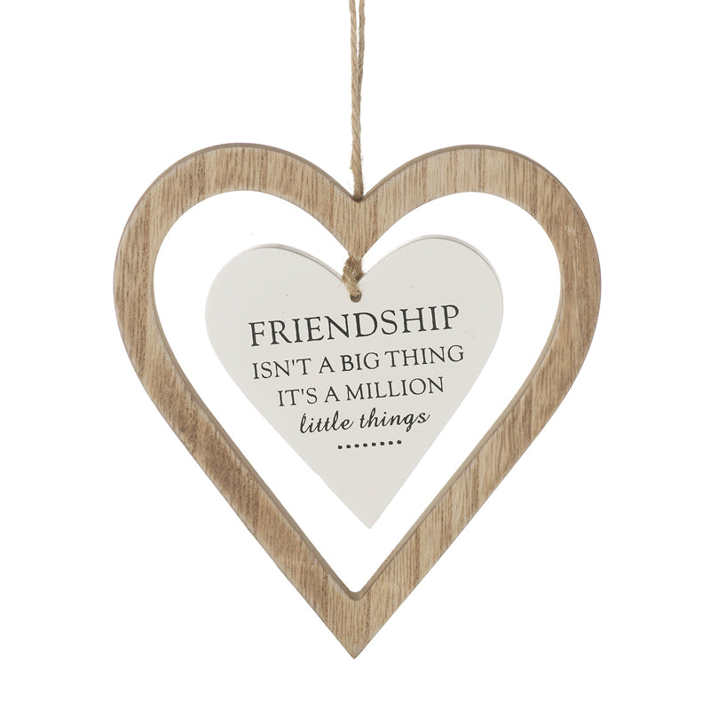 Hanging Heart Decoration 'friendship..'