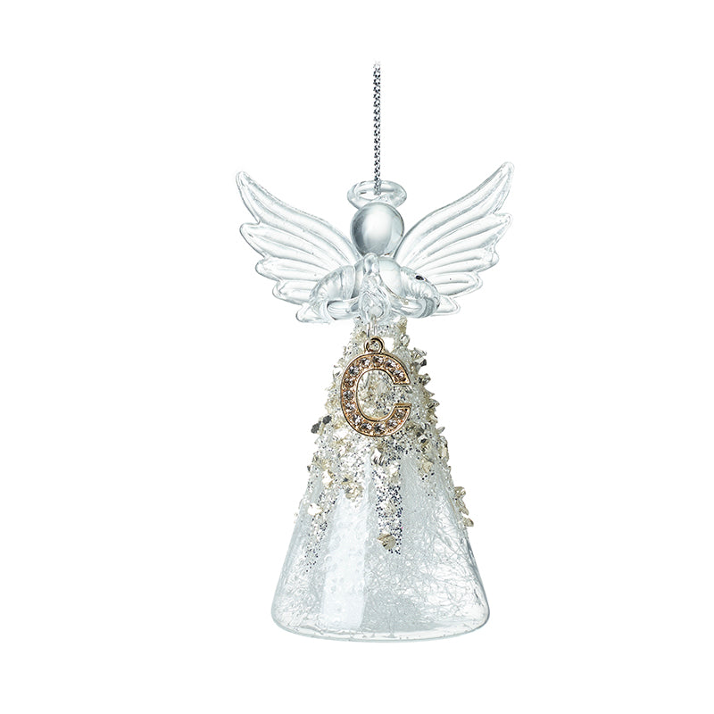 Glass Angel With Letter C