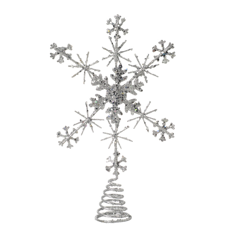 Silver Glitter Star Tree Topper