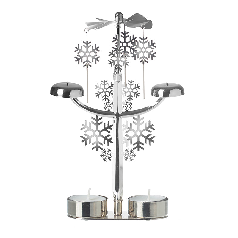 Chiming Rotary Silver Candle Holder