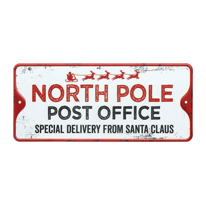 North Pole Post Office Metal Sign
