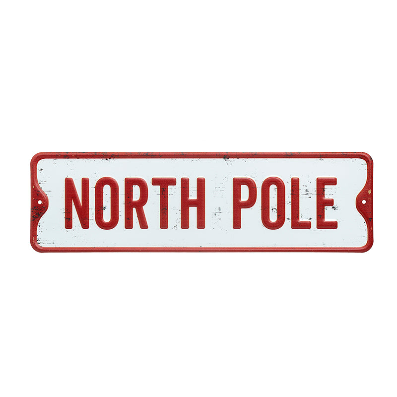 North Pole Metal Sign