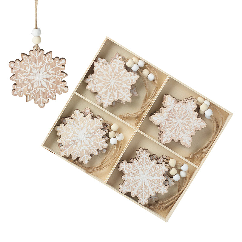 Wooden Snowflake Tree Decorations