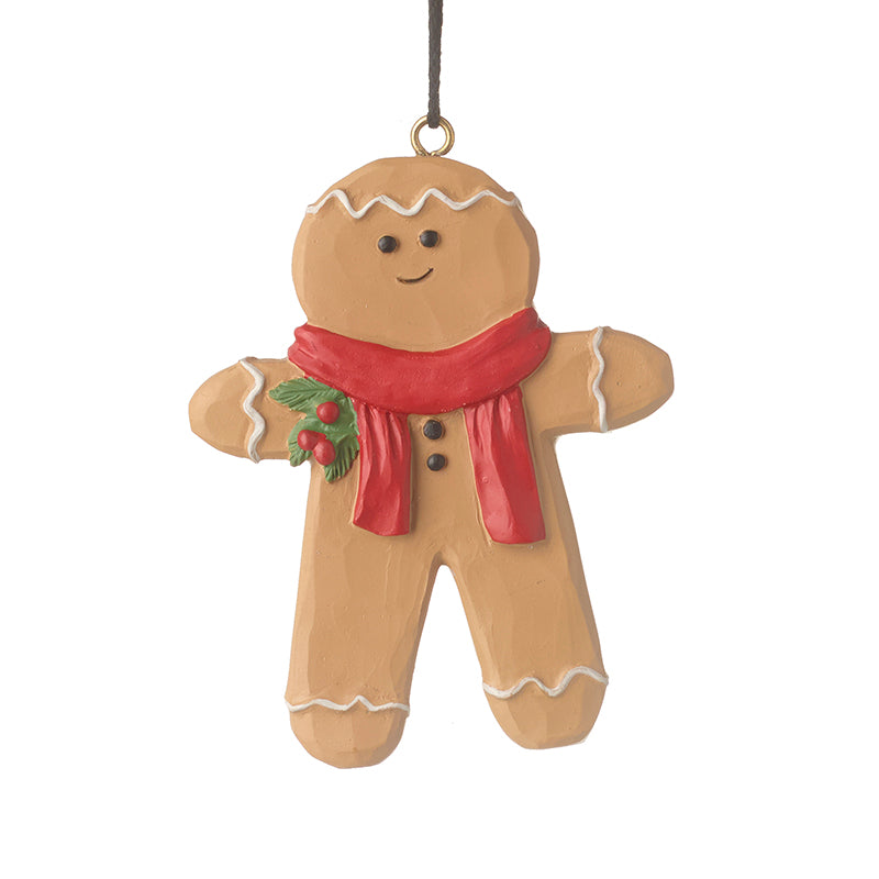 Gingerbread Man Hanging Dec With Scarf