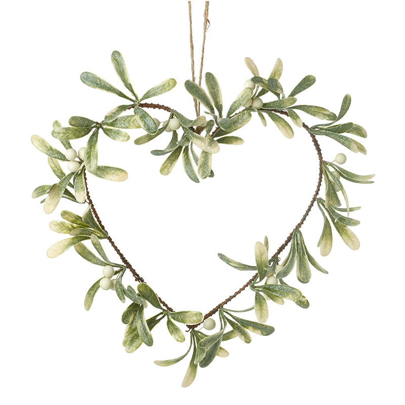 Mistletoe Heart Wreath