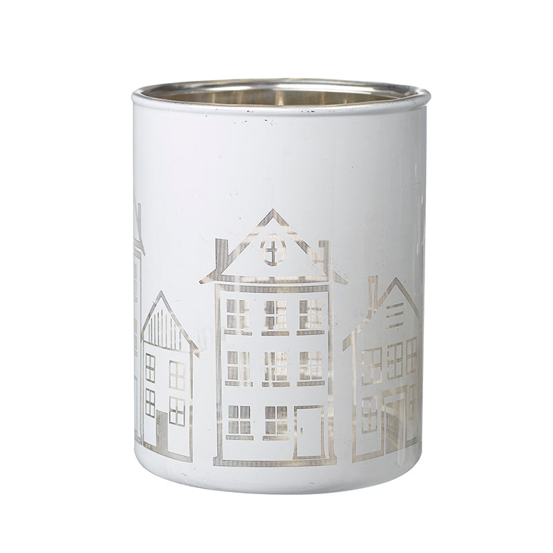 Lg White Finish Glass Jar House Design