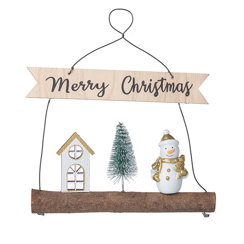 Merry Christmas Snowman Tree House Sign