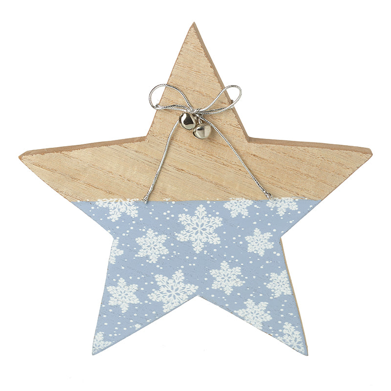 Half Snowflake Pattern Wooden Star
