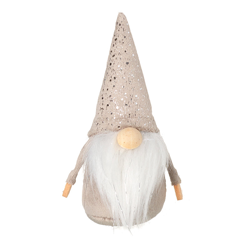 Sml Sitting Gonk In Grey Mottled Hat