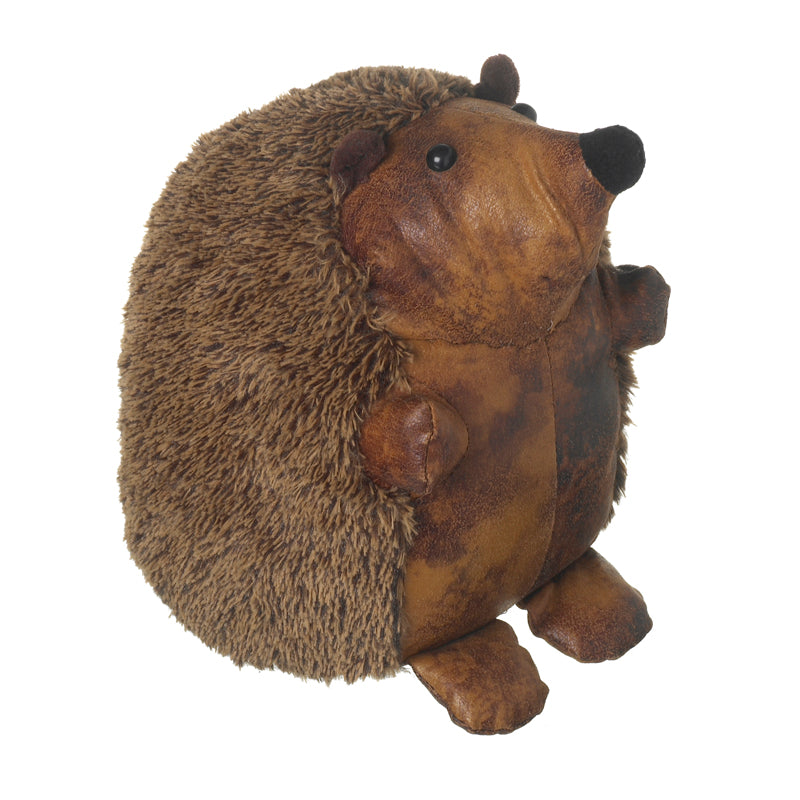 Leather Look With Fur Hedgehog Door Stop