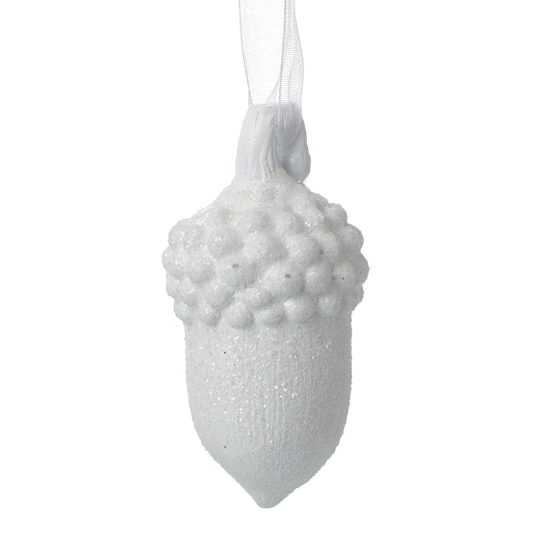 White Sparkly Acorn Hanger