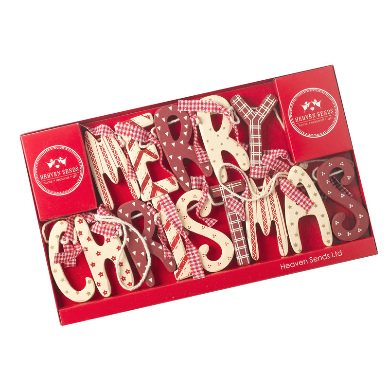 Merry Christmas Wooden Garland