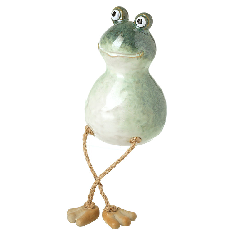 CERAMIC FROG WITH DANGLY LEGS LRG