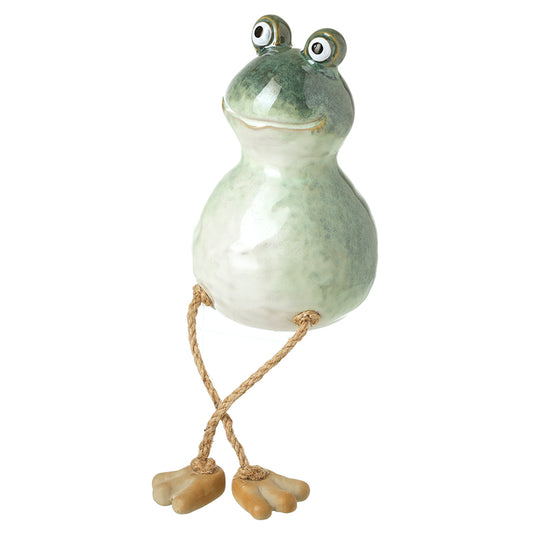CERAMIC FROG WITH DANGLY LEGS LRG
