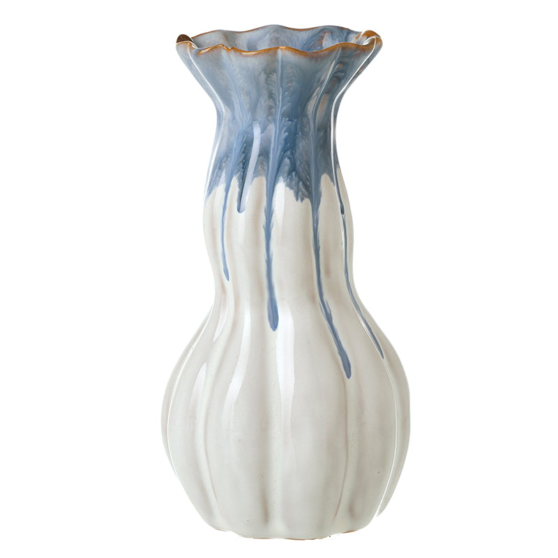 BLUE CERAMIC VASE LRG
