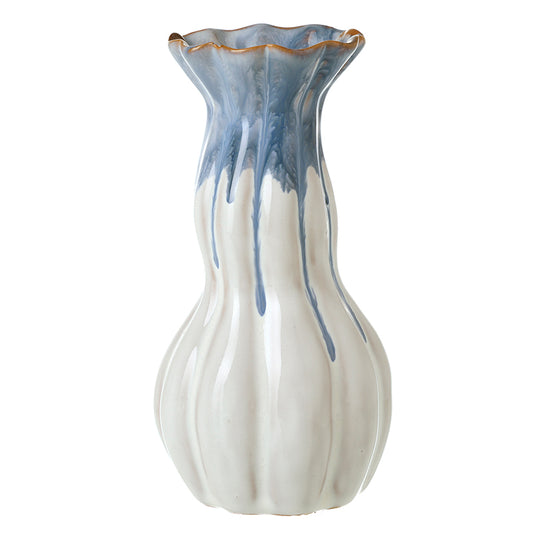 BLUE CERAMIC VASE LRG