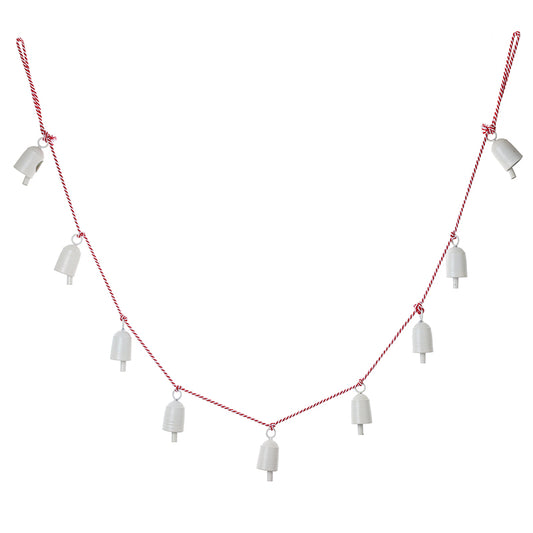 WHITE METAL COW BELL GARLAND
