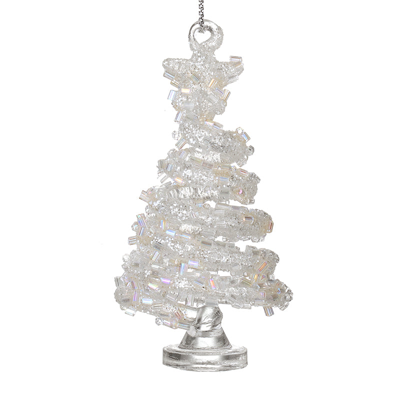 HANGING BEADED GLASS SPIRAL TREE