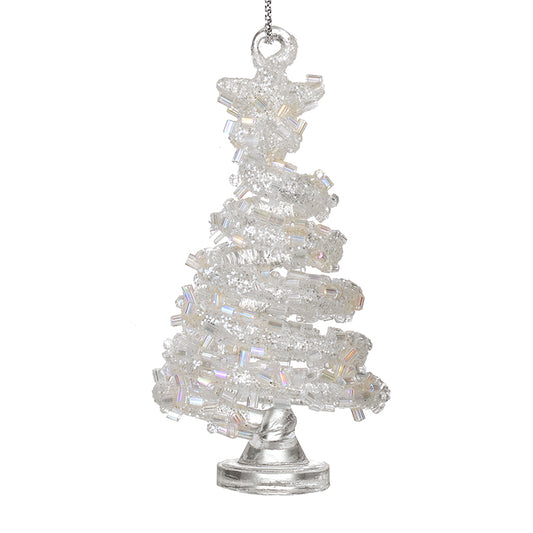 HANGING BEADED GLASS SPIRAL TREE