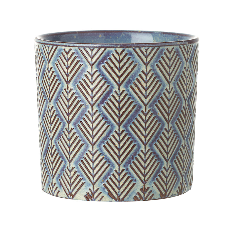 Blue Patterned Ceramic Pot