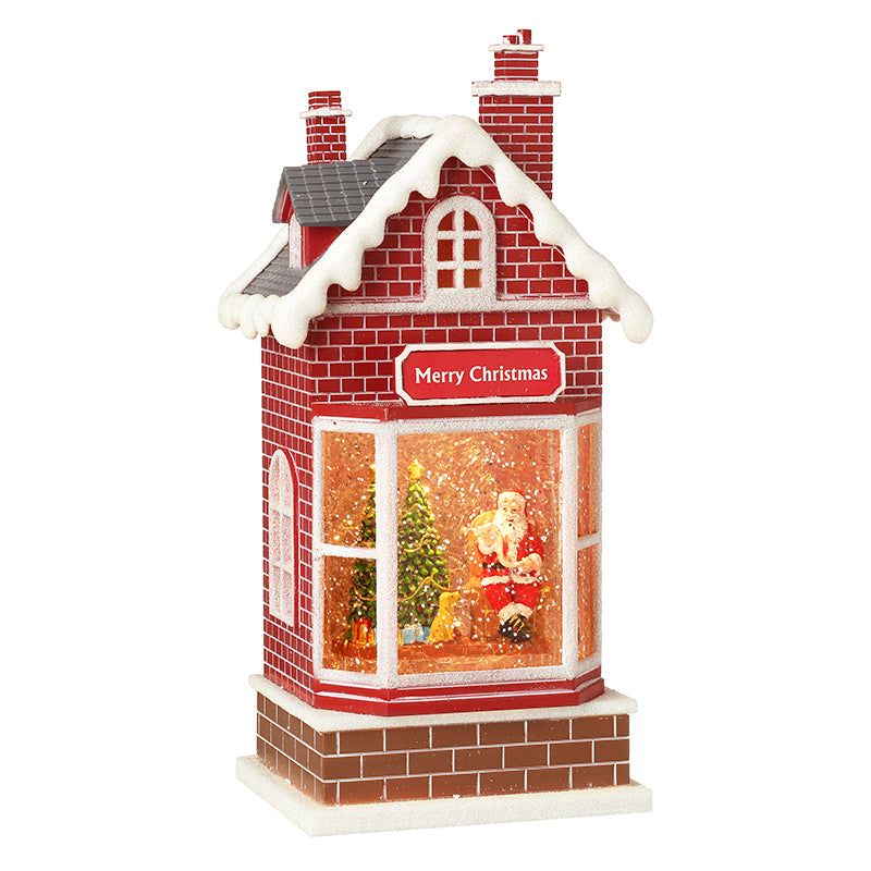 RED LED LIGHT UP HOUSE ORNAMENT