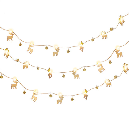 Wooden Deer Led Garland