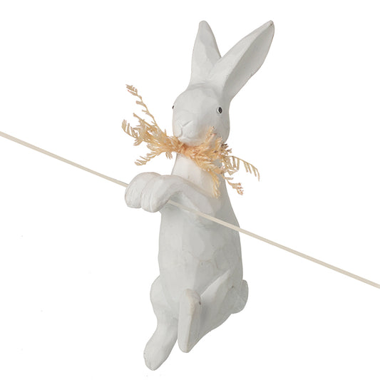 White Resin Rabbit Pot Hanger