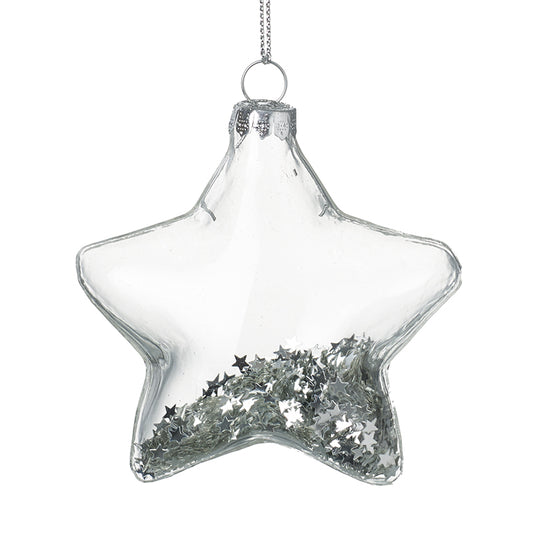 Silver Star Confetti Small Clear Star