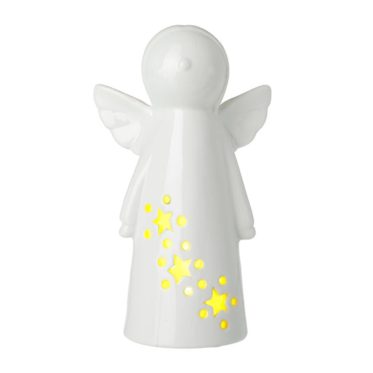 Light Up White Ceramic Angel