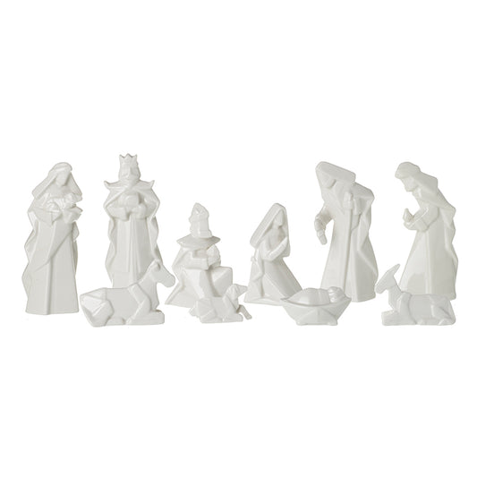 White Porcelain Nativity Set