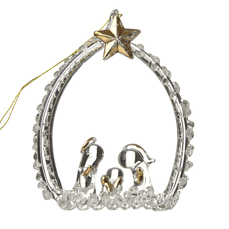 Hanging Glass Nativity Scene
