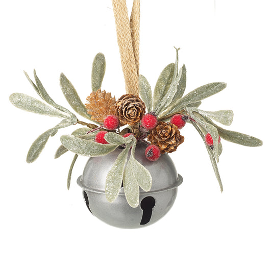 Silver Bell Foliage Top Bauble Hanger