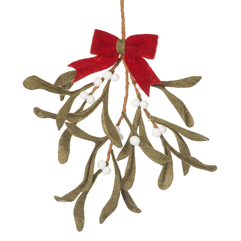 Mistletoe Felt Hanger With Red Bow