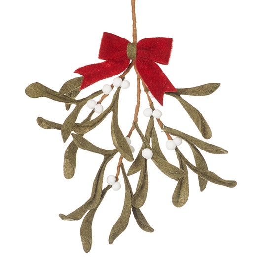 Mistletoe Felt Hanger With Red Bow