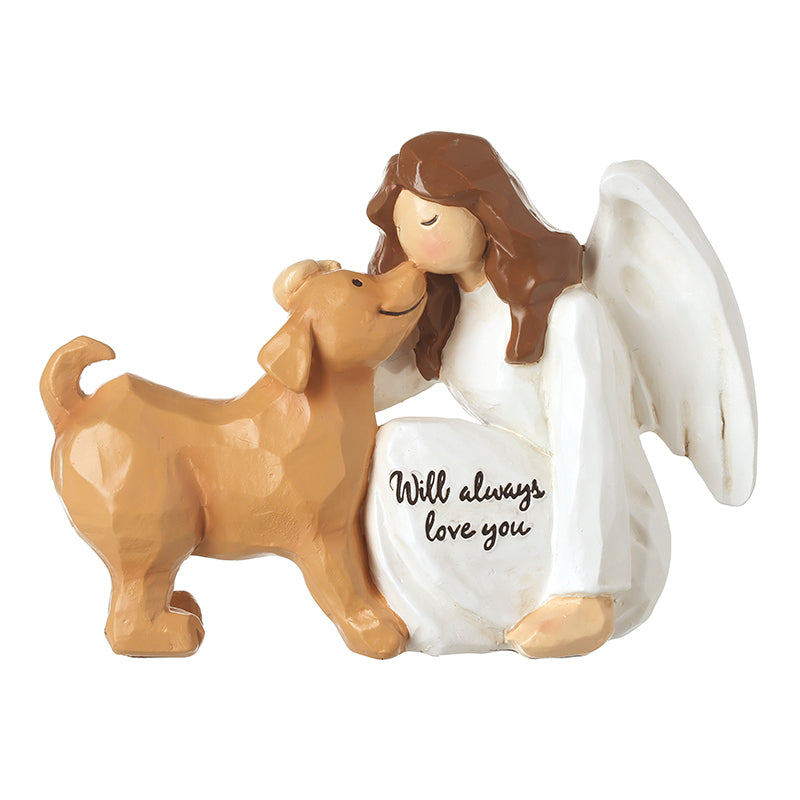 RESIN ANGEL WITH DOG