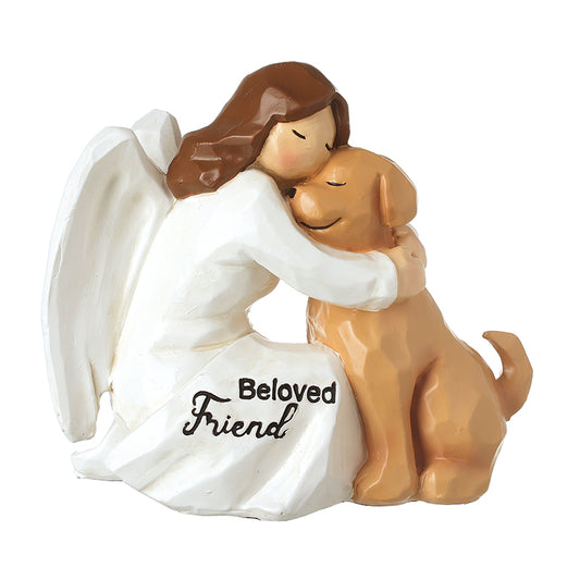 Resin Angel With Dog