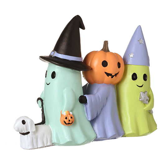 THREE GHOSTS WALKING DOG