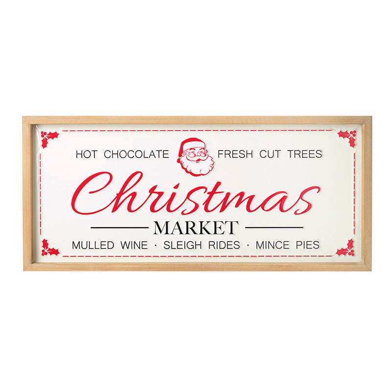 Christmas Market Wood Metal Sign