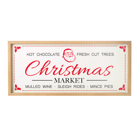 Christmas Market Wood Metal Sign